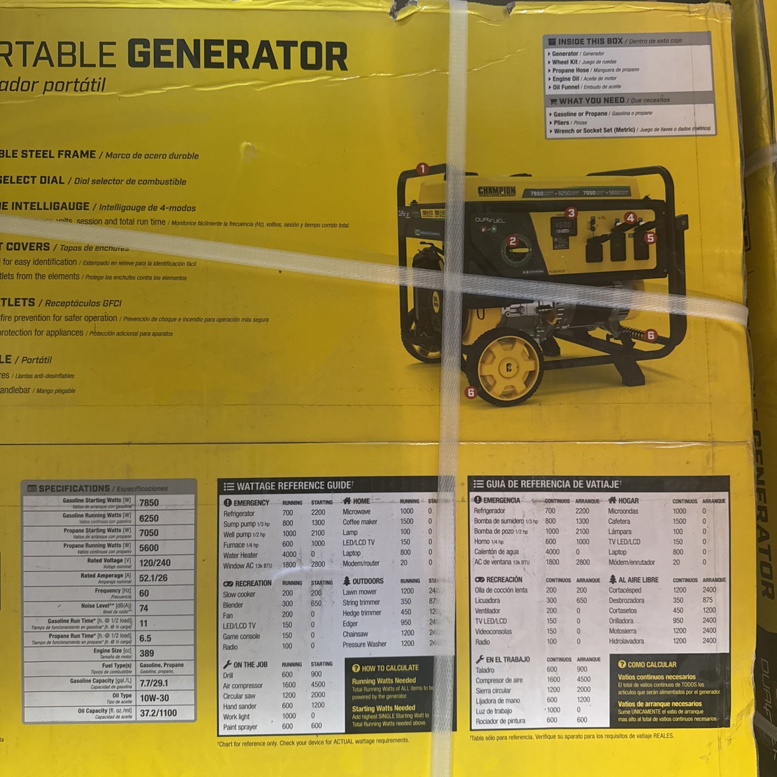 7850/6250-WATT Dual Fuel Generator. Champion Power Equipment