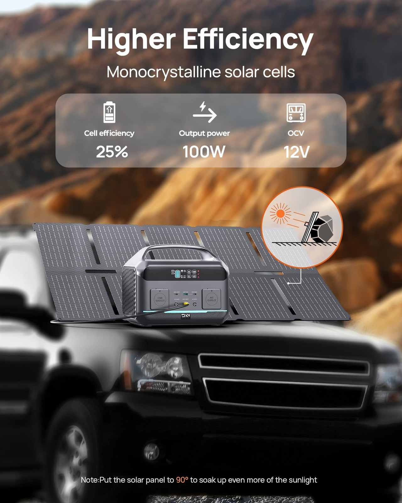 DaranEner Portable Power Station with 100W Foldable Solar Space Gray SP