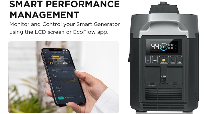 HYBRID GENERATOR Gas & Electric Option Self Auto Charge Turns on With PHONE APP