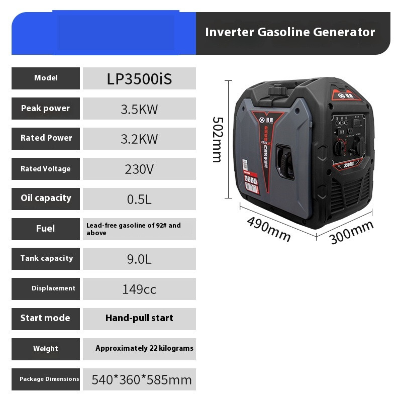 Gasoline Generator 220v Small Home Outdoor Camping Handheld Portable Inverter