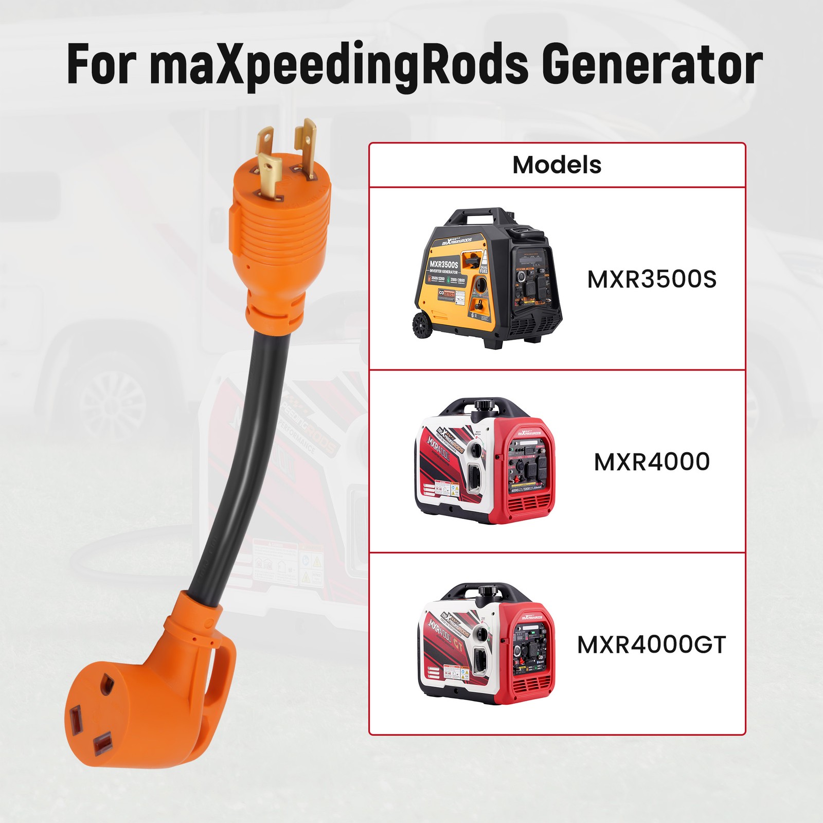 4KW Inverter Gas Generator Bluetooth Data Monitor + L5-30P to TT-30R Adapter