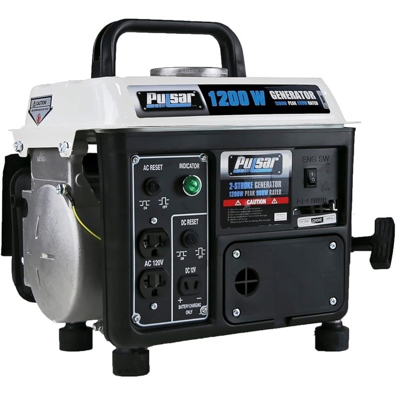 Portable 1200W Gas Generator Recoil Start 2-Stroke Engine Camping Outdoors New