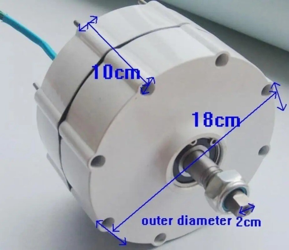 AC Three-phase Brushless Rare-earth NdFeB Permanent Magnet Generator 100/200W