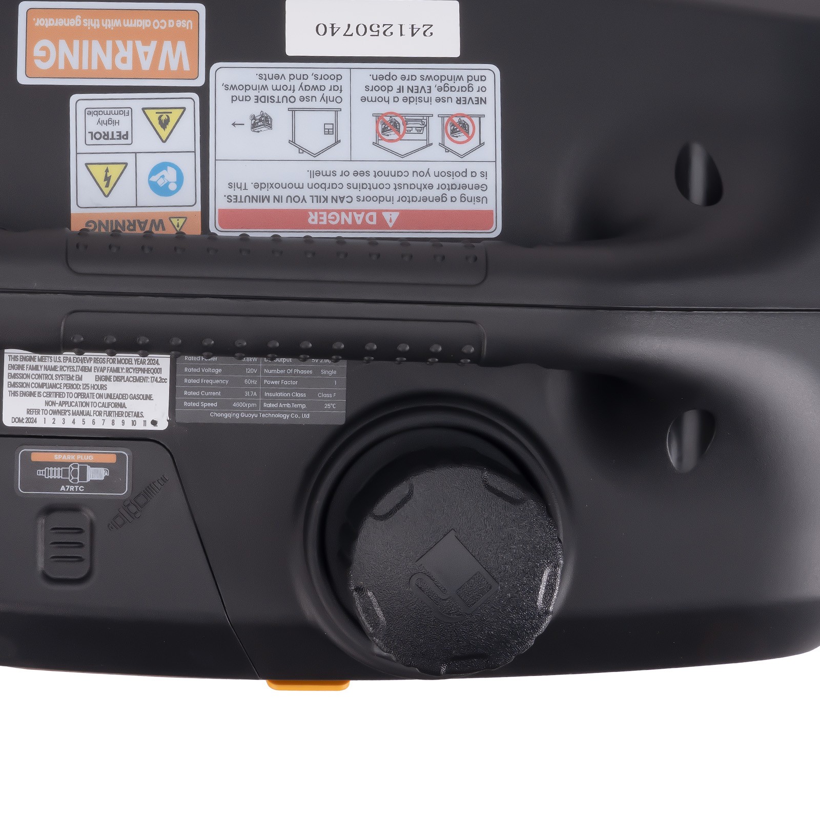 Portable Power Generator 3800W Running Watts Digital Display For RV Travel