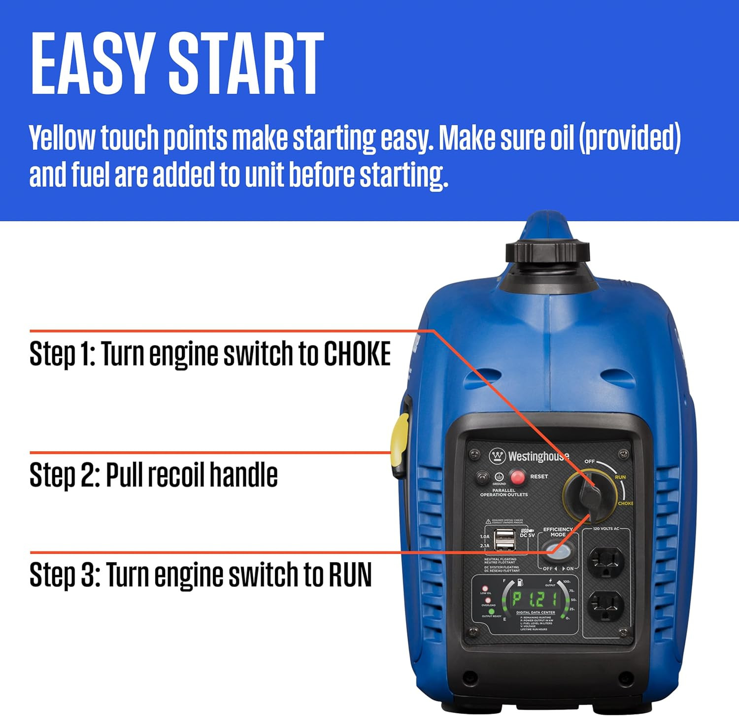 Westinghouse 2800 Peak Watt Super Quiet & Lightweight Portable Inverter Generato
