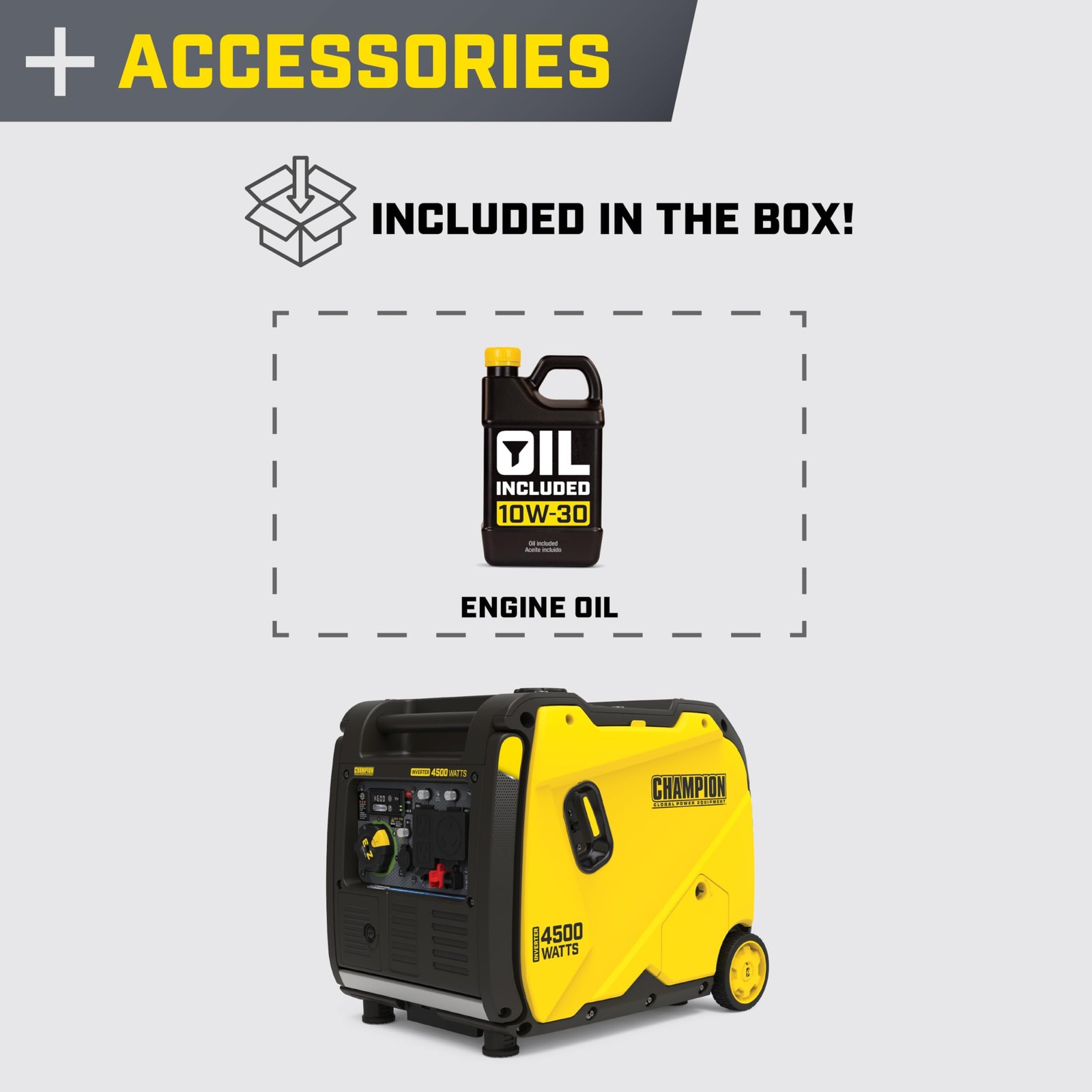 Champion Power Equipment 4500-Watt RV Ready Portable Inverter Yellow