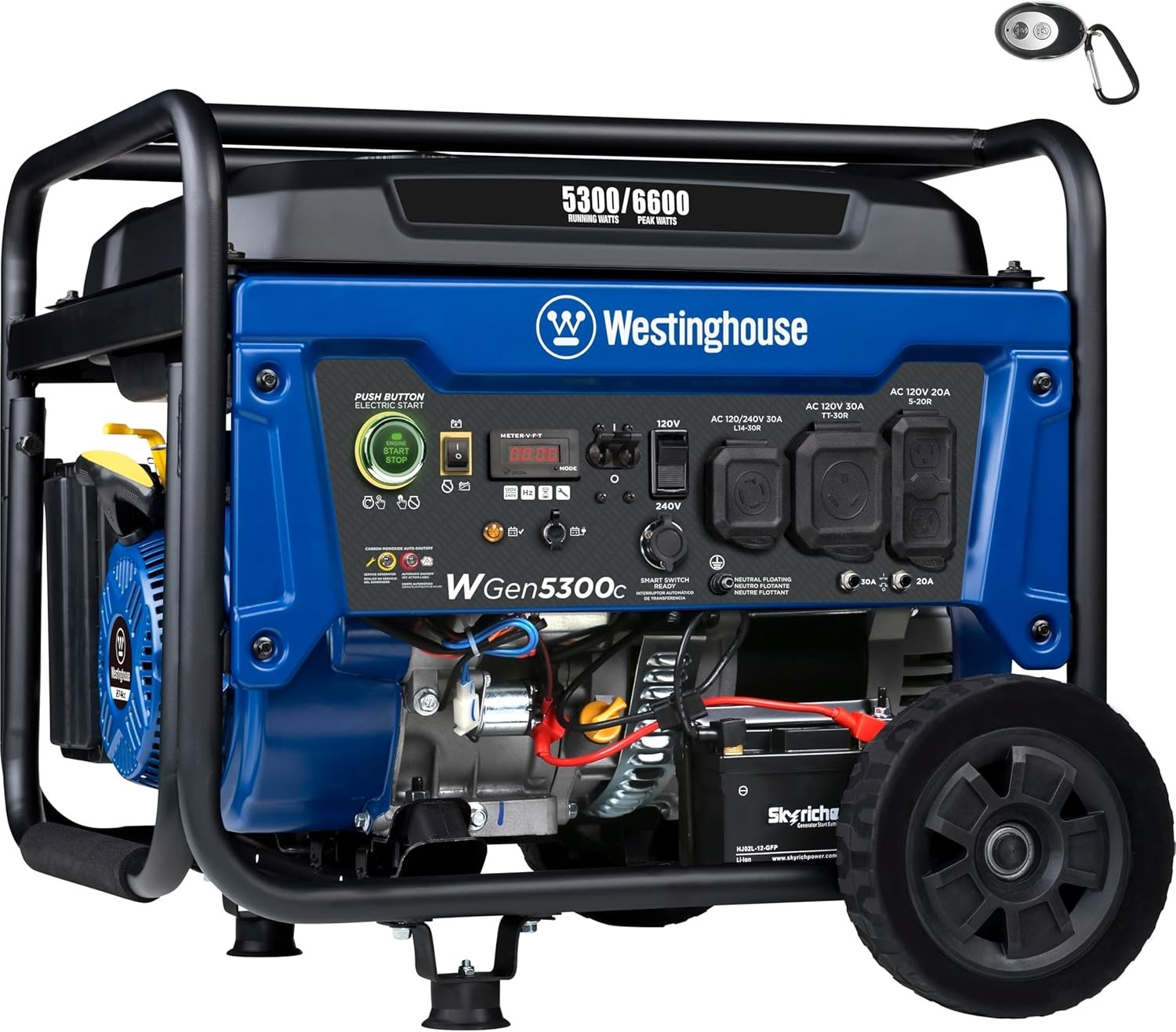 Westinghouse 6,600-W Portable Gas Powered Generator w/ Electric Start, CO Sensor