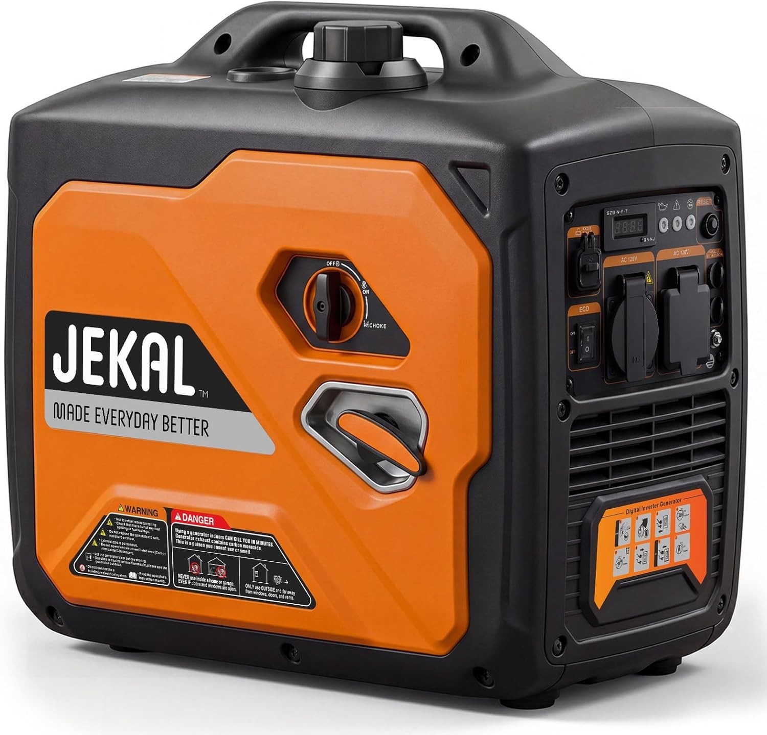 Portable Generator 2800W Peak Gasoline Inverter Compact Quiet RV Camping Power