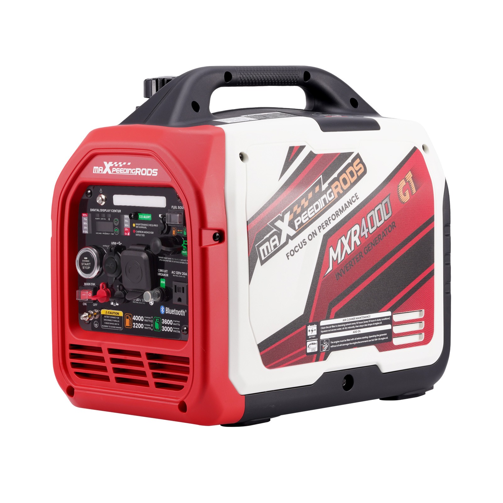 4KW Portable Dual Fuel Propane/Gas Generator Inverter Bluetooth E-Start