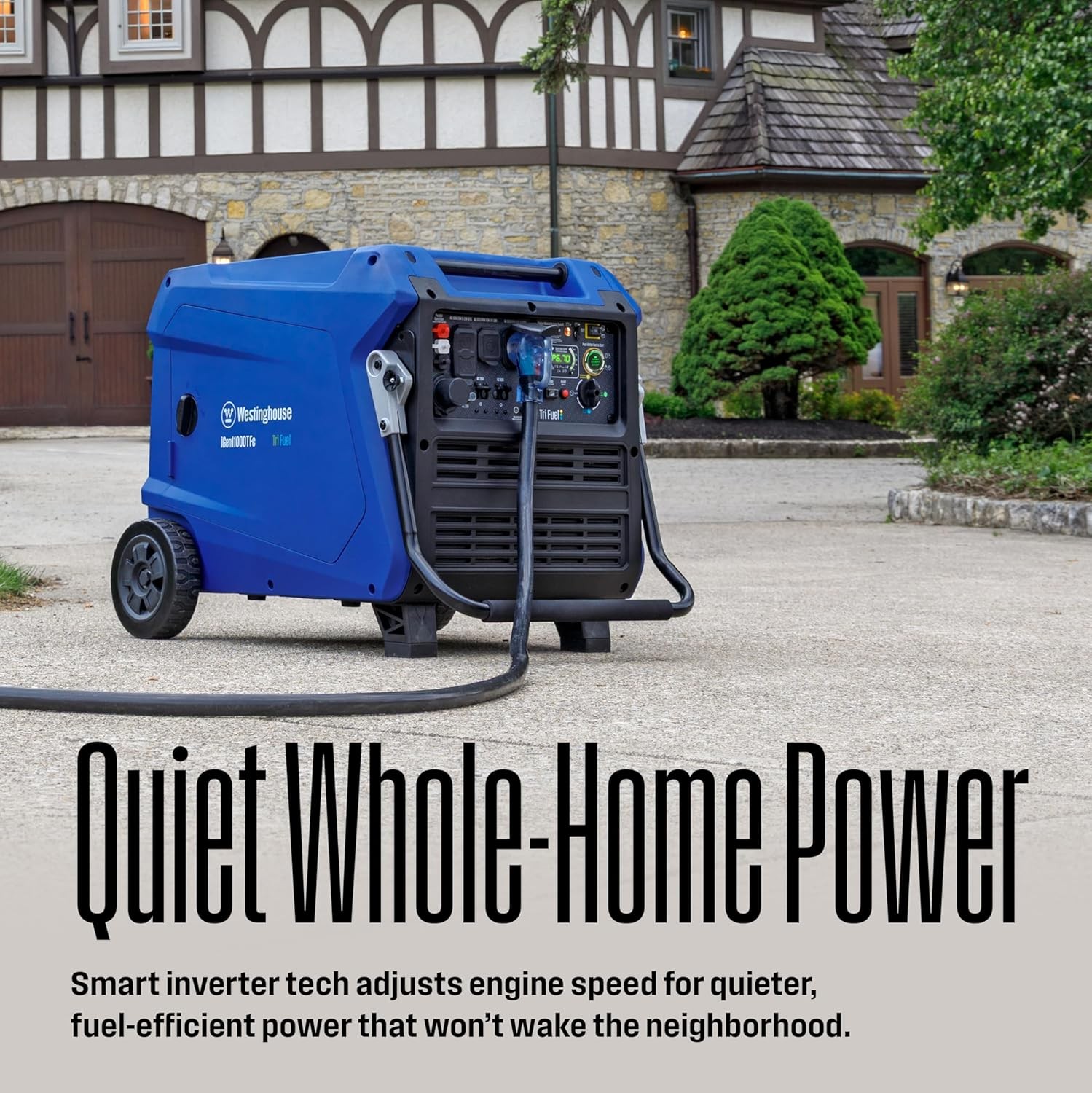 Westinghouse 11000W Portable Tri-Fuel Inverter Generator, Remote Start CO Sensor