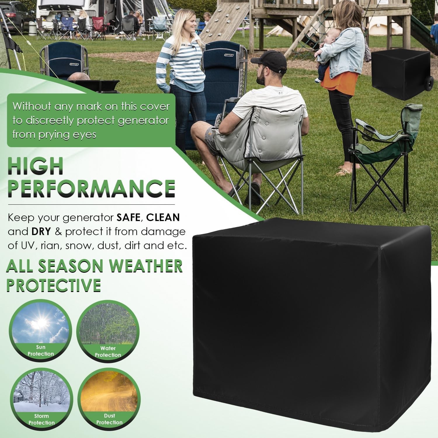 Outdoor Waterproof Generator Cover for WGen2000/3600/5500/7500/9500, Black