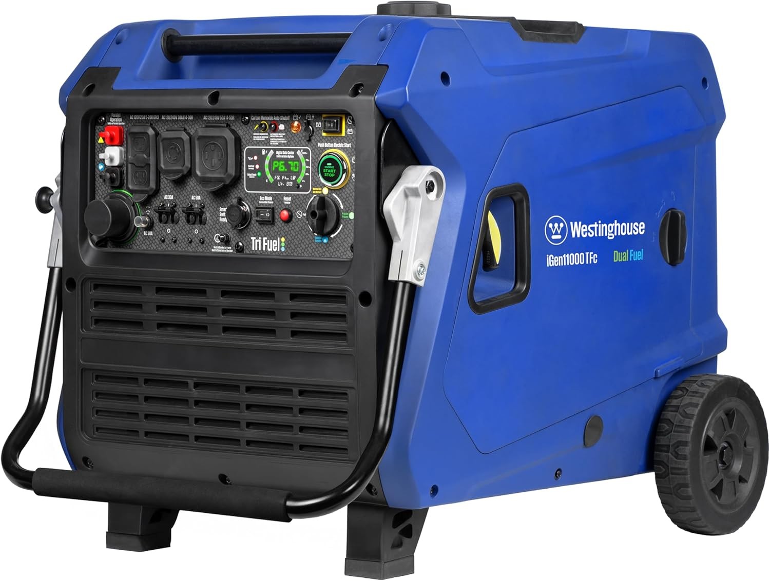 Westinghouse 11000W Portable Tri-Fuel Inverter Generator, Remote Start CO Sensor