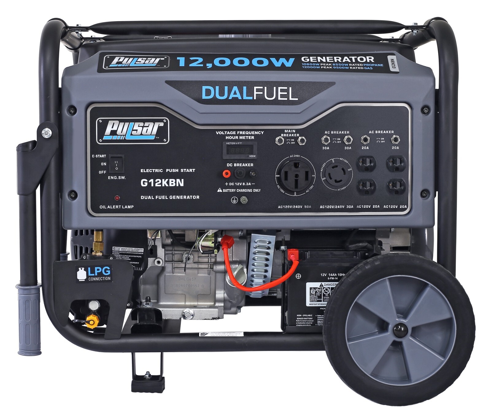 Pulsar G12KBN-SG Heavy Duty Portable Dual Fuel Generator 12000 Watt