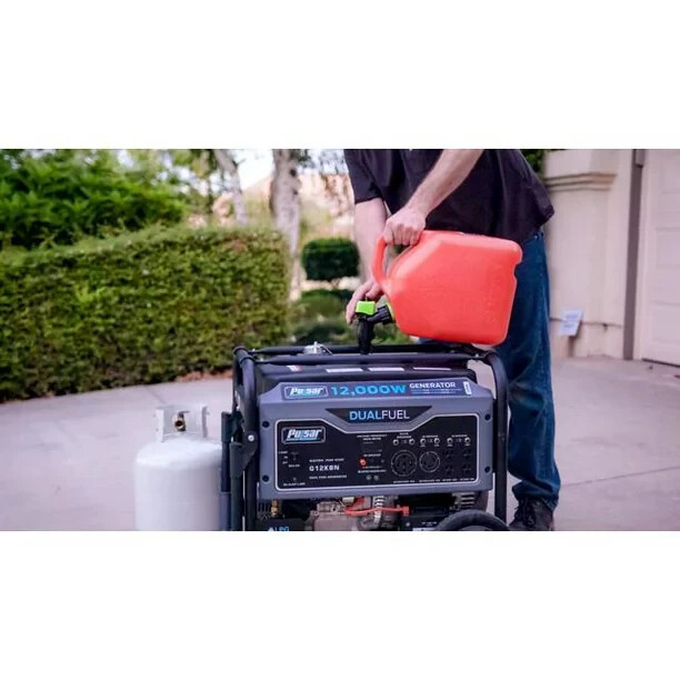 Pulsar 12,000-W Portable Hybrid Dual Fuel Gas Powered Electric Start Generator