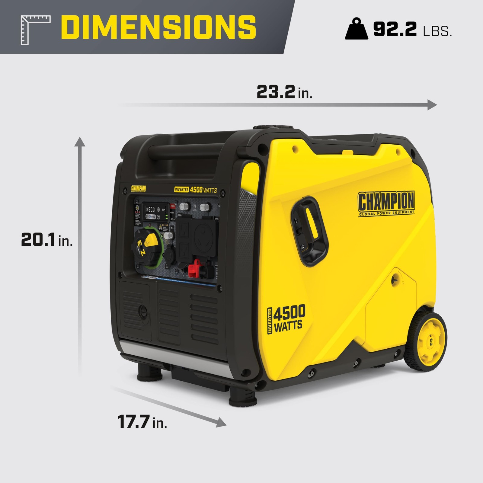Champion Power Equipment 4500-Watt RV Ready Portable Inverter Yellow
