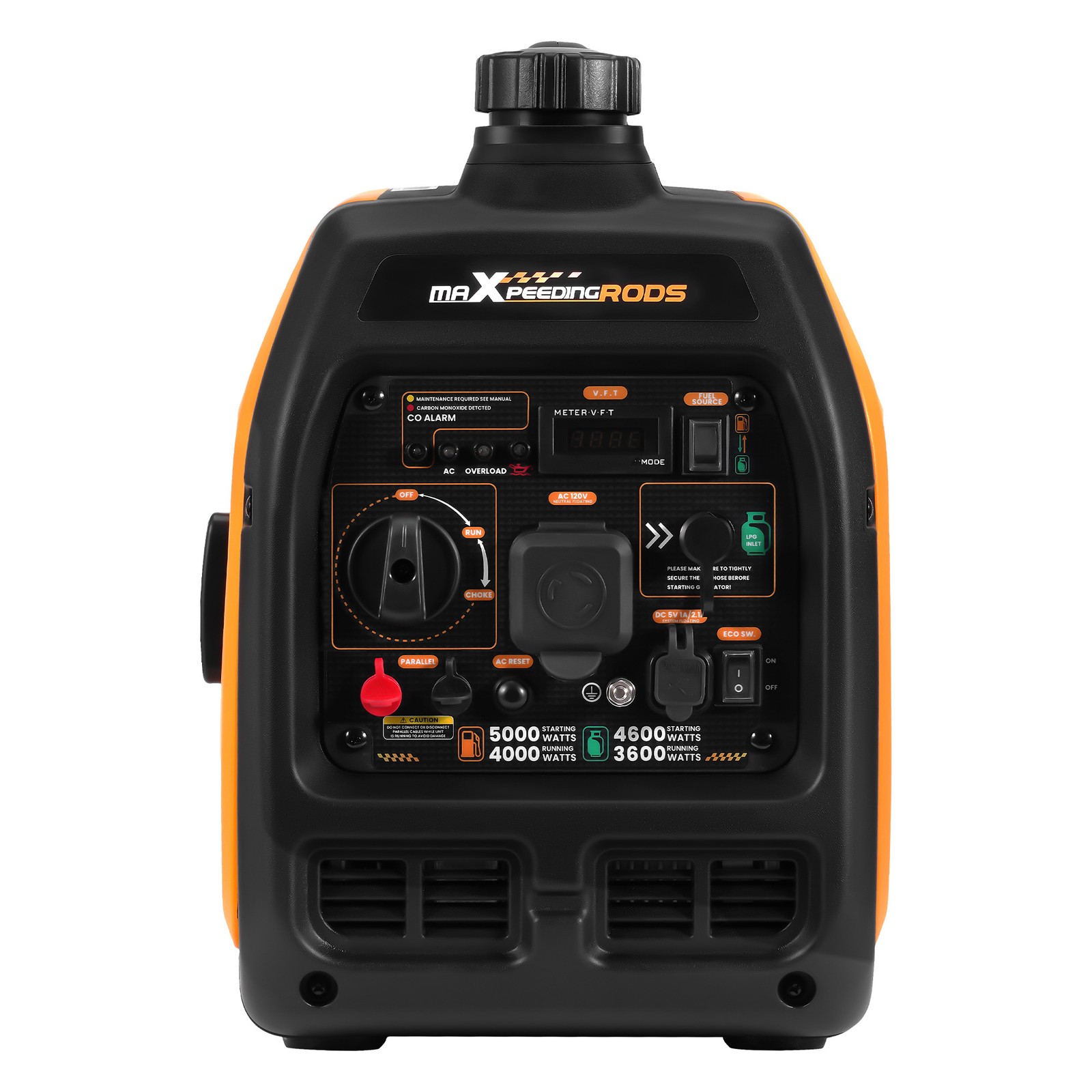 58dB Quiet Dual Fuel Generator 3600W Propane – ECO Mode for Outdoor Parties