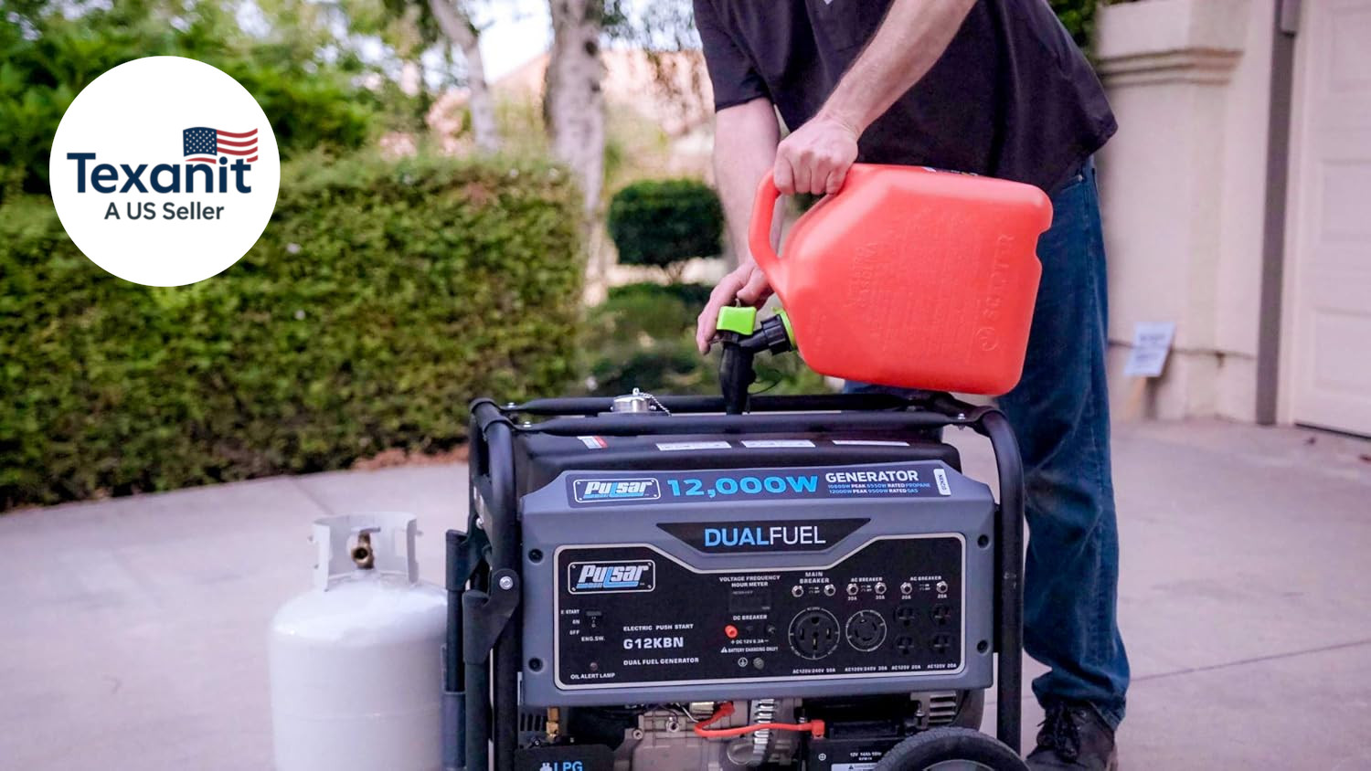 G12KBN-SG Heavy Duty Portable Dual Fuel Generator – 9500 Rated Watts & 12000 Pea