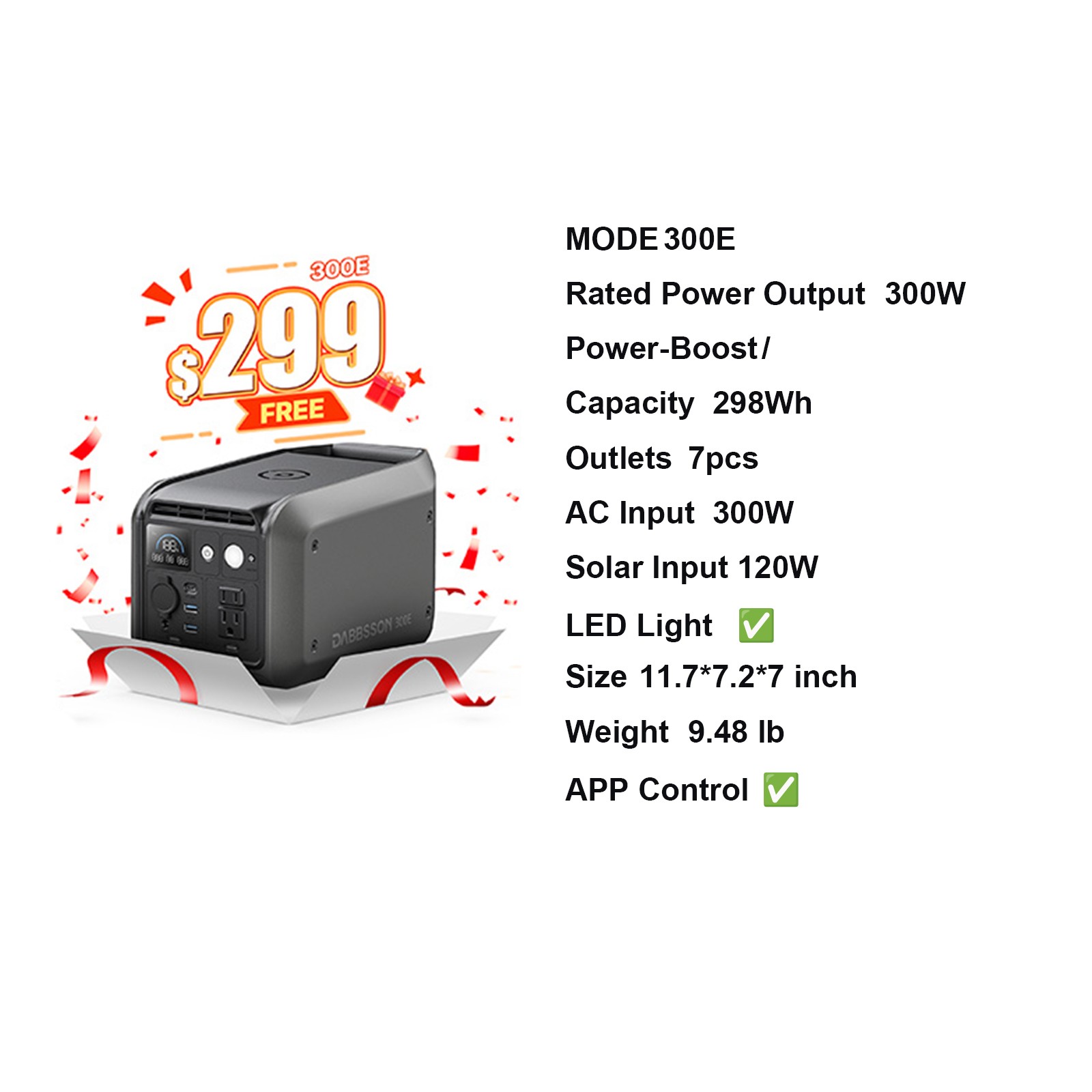 Dabbsson 3600W 3430Wh Portable Power Station Solar Generator for Home Backup Rvs