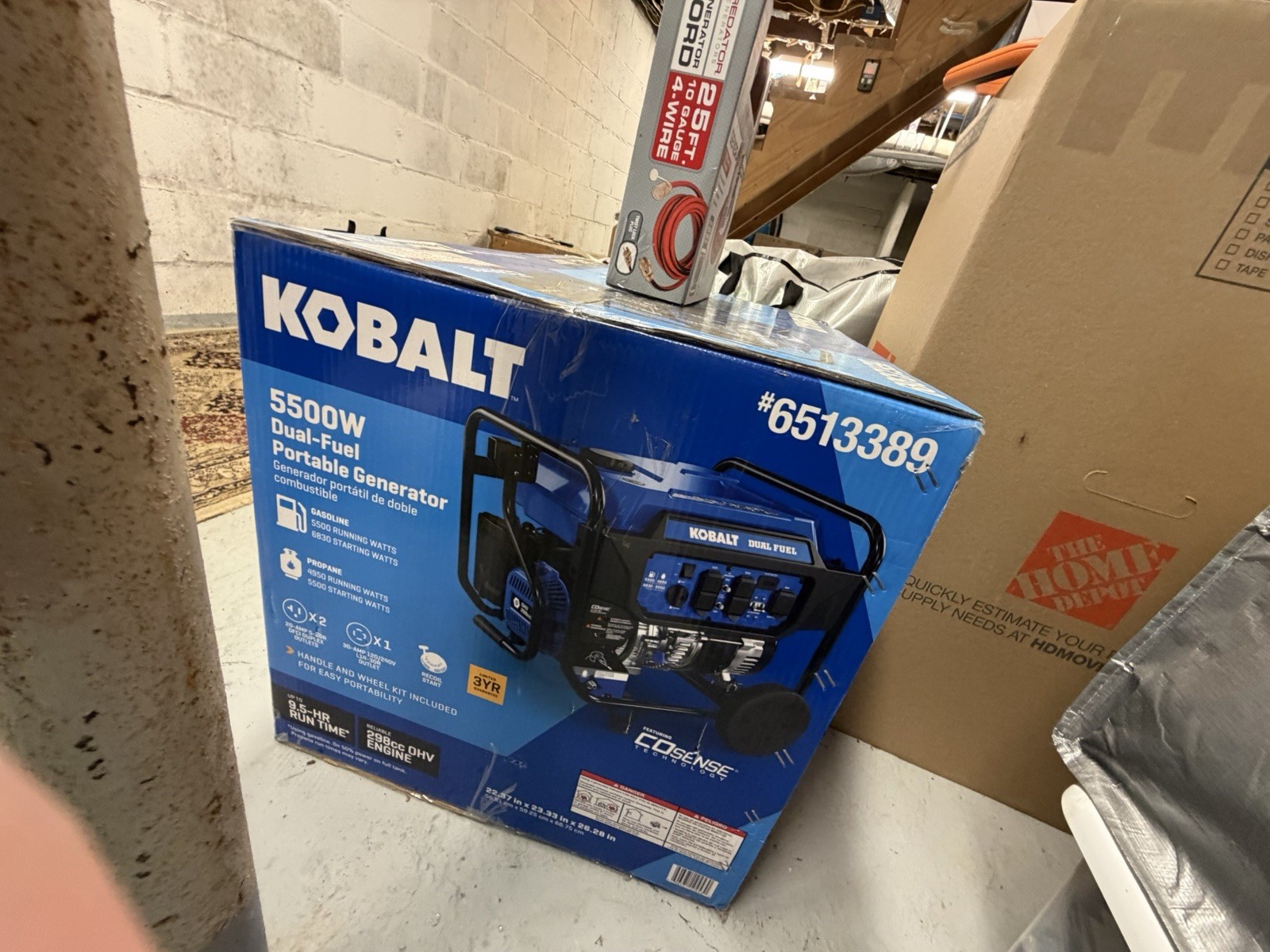 Kobalt 49 State 6830 Starting / 5500 Running Watt Dual fuel Portable Generator