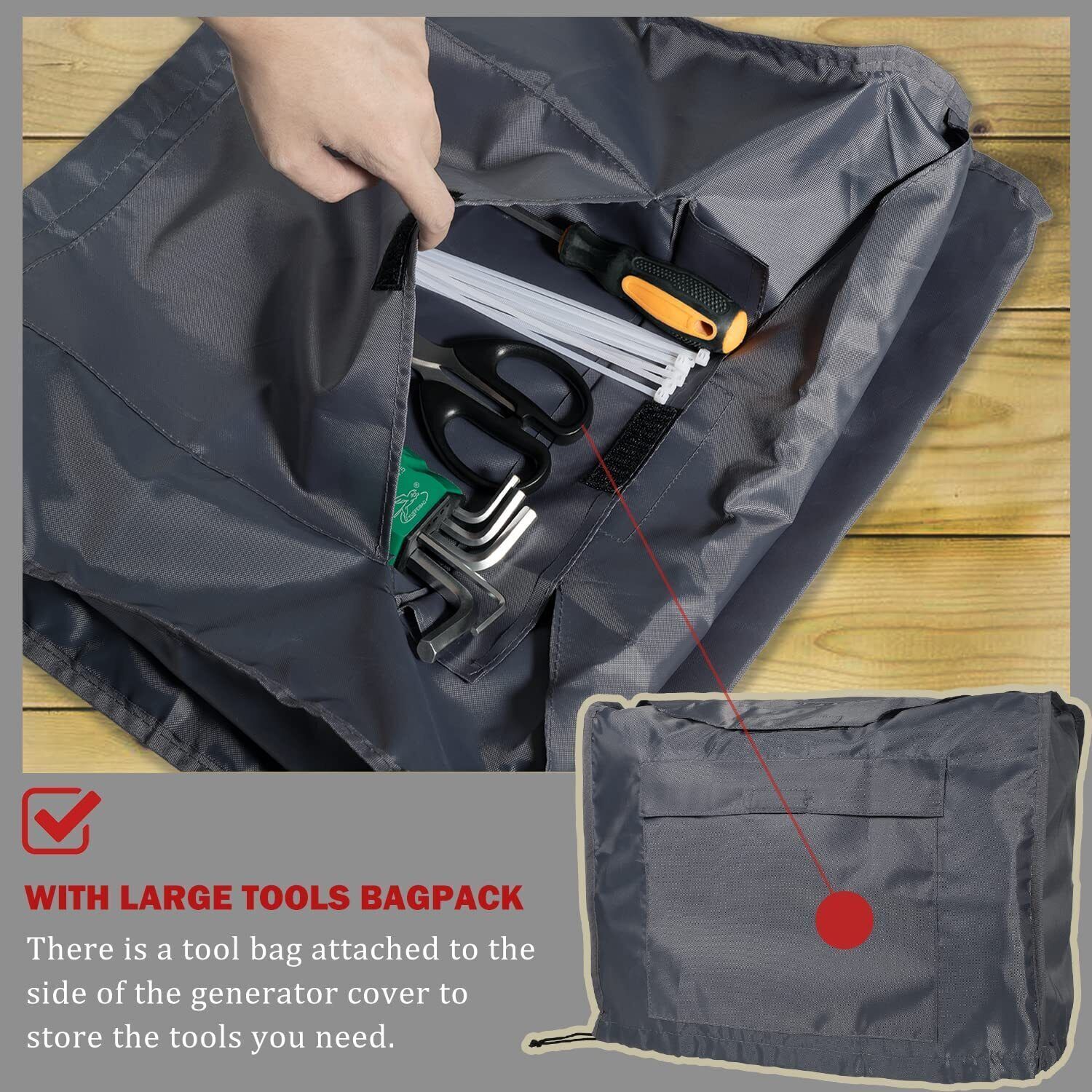 Waterproof Generator Cover w/ Storage Pocket for Honda Eu2200i Eu2000i EU2200IC