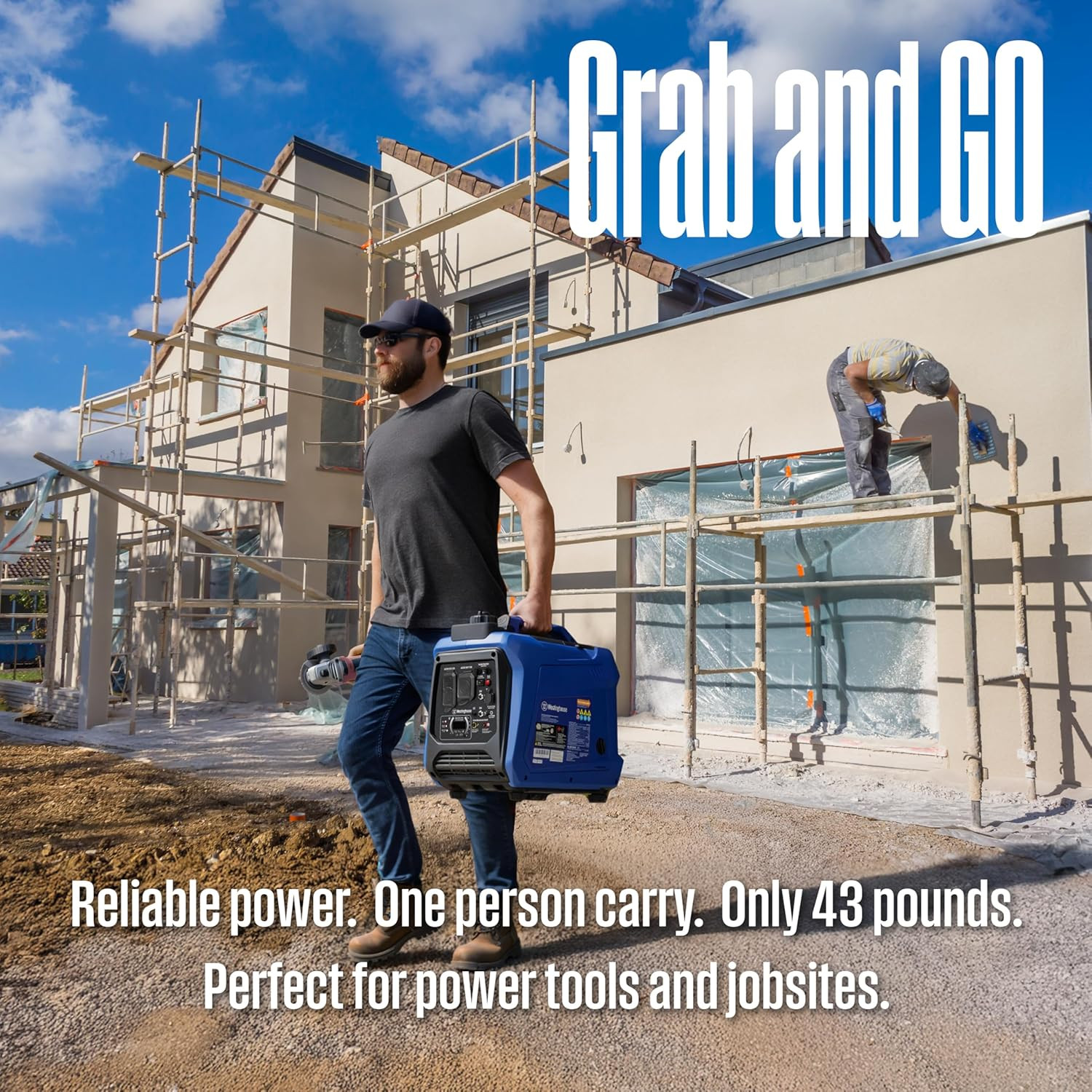 2800 Peak Watt Super Quiet & Lightweight Portable Inverter Generator, Gas Powere