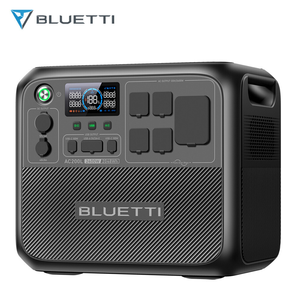 BLUETTI AC200L 2400W 2048Wh Power Station Solar Generator for Road Trip RVs