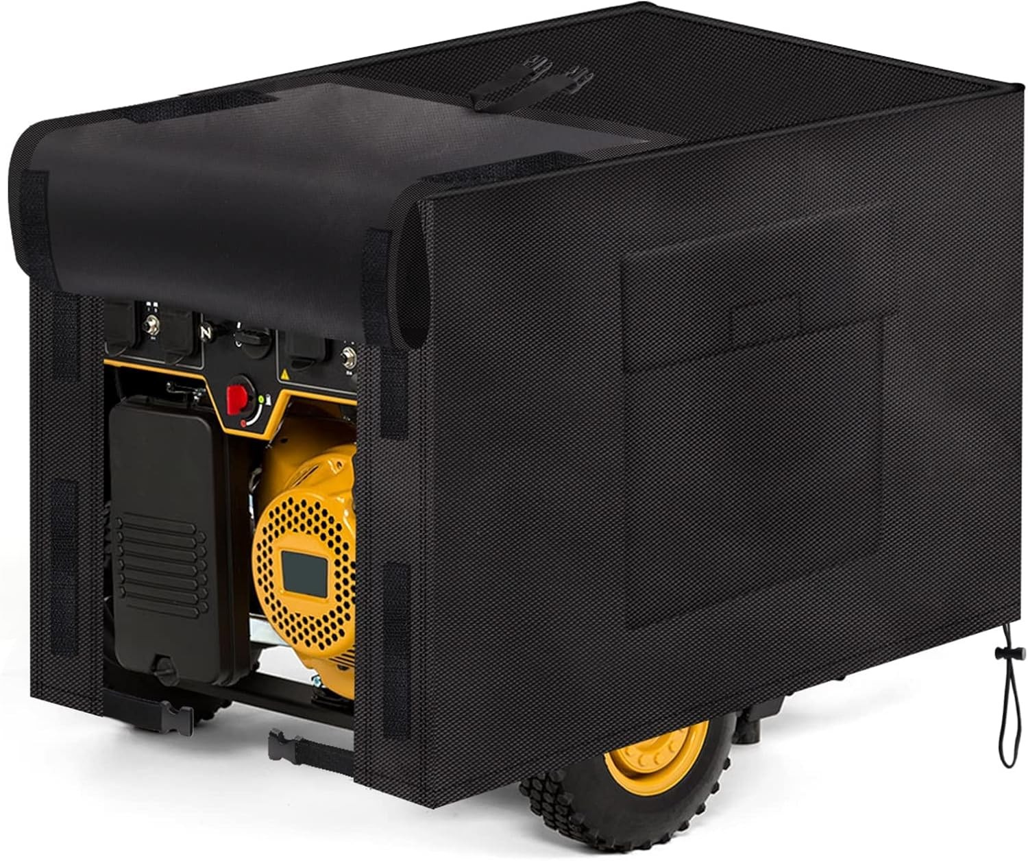 Waterproof outdoor cover for portable generators.