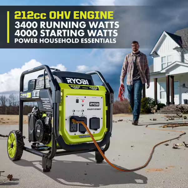 4000 W Gasoline Inverter Generator | 3400 Rated Watts, RV Ready, Emergency Power