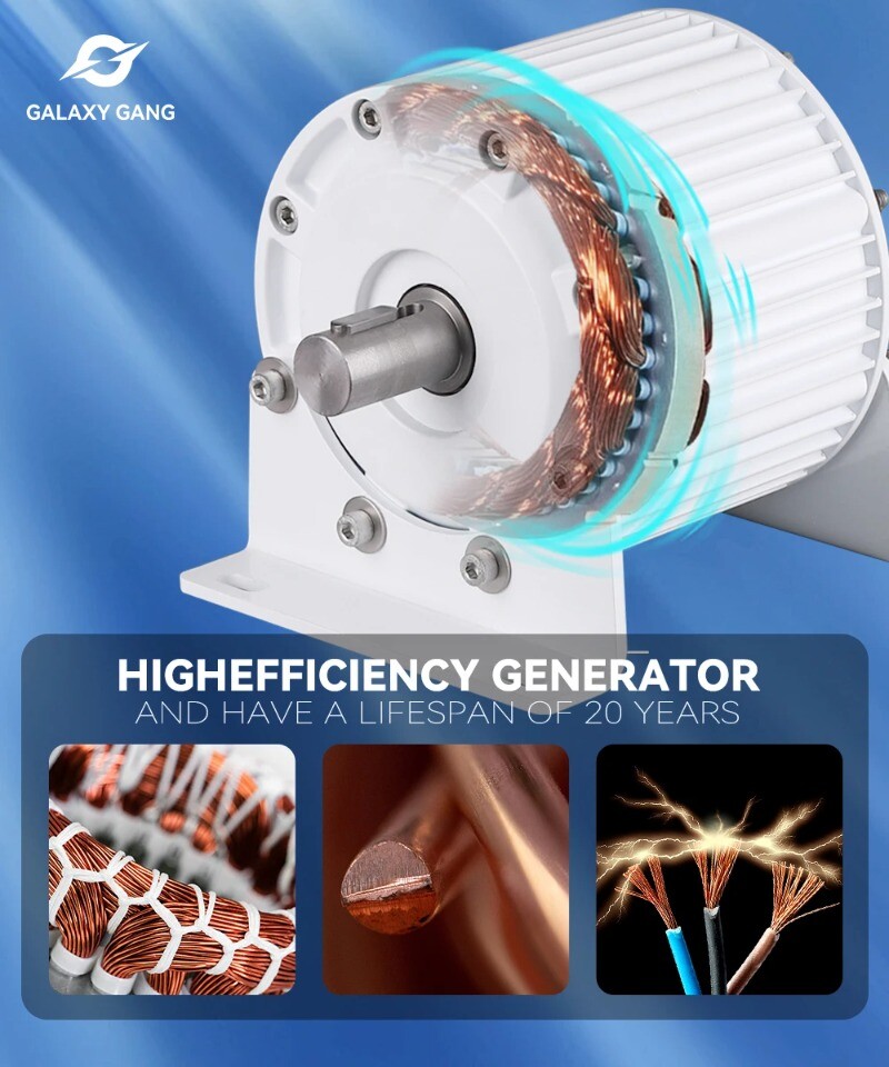 Three-phase AC 1000W 500 Rpm 24V 48V 220V Rare Earth Permanent Magnet Generator