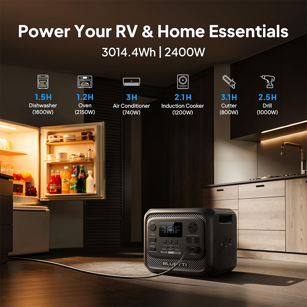 BLUETTI Elite 300 3014Wh Portable Power Station Generator for Travelling Backup