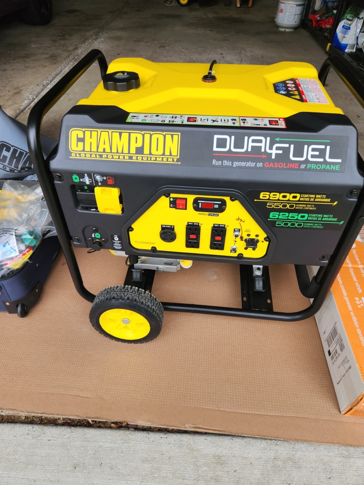 Champion Dual Fuel Portable Generator Pull Start 6900/5500W
