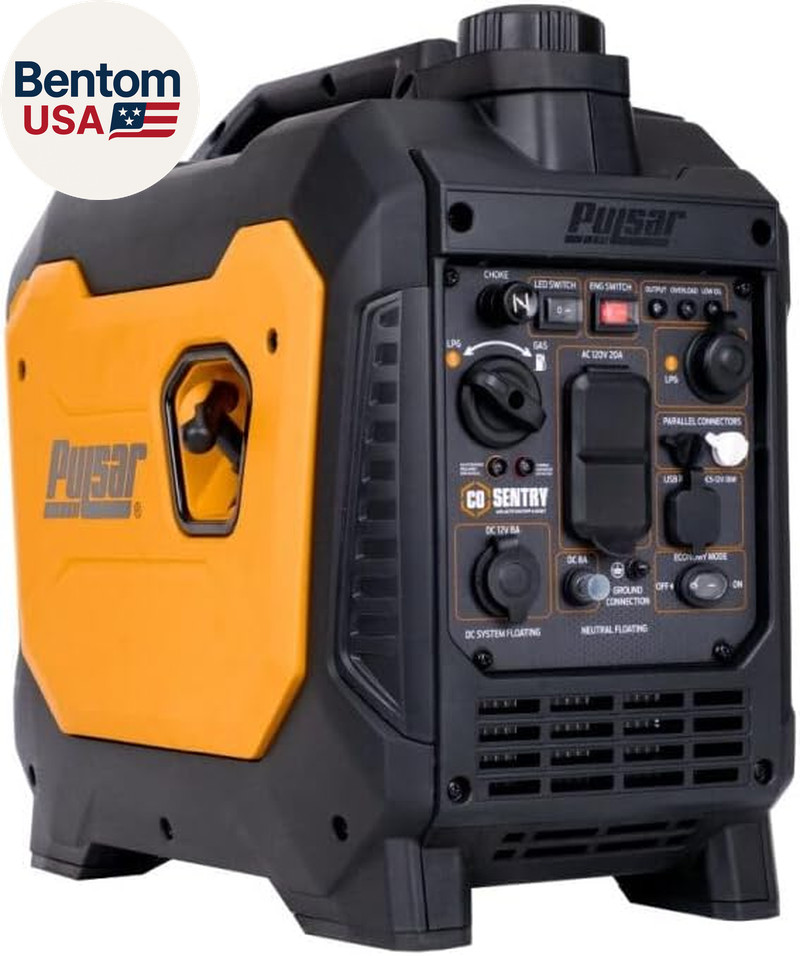 2700 Watt Portable Inverter Generator, Dual Fuel Gasoline & Propane, CO Sensor,