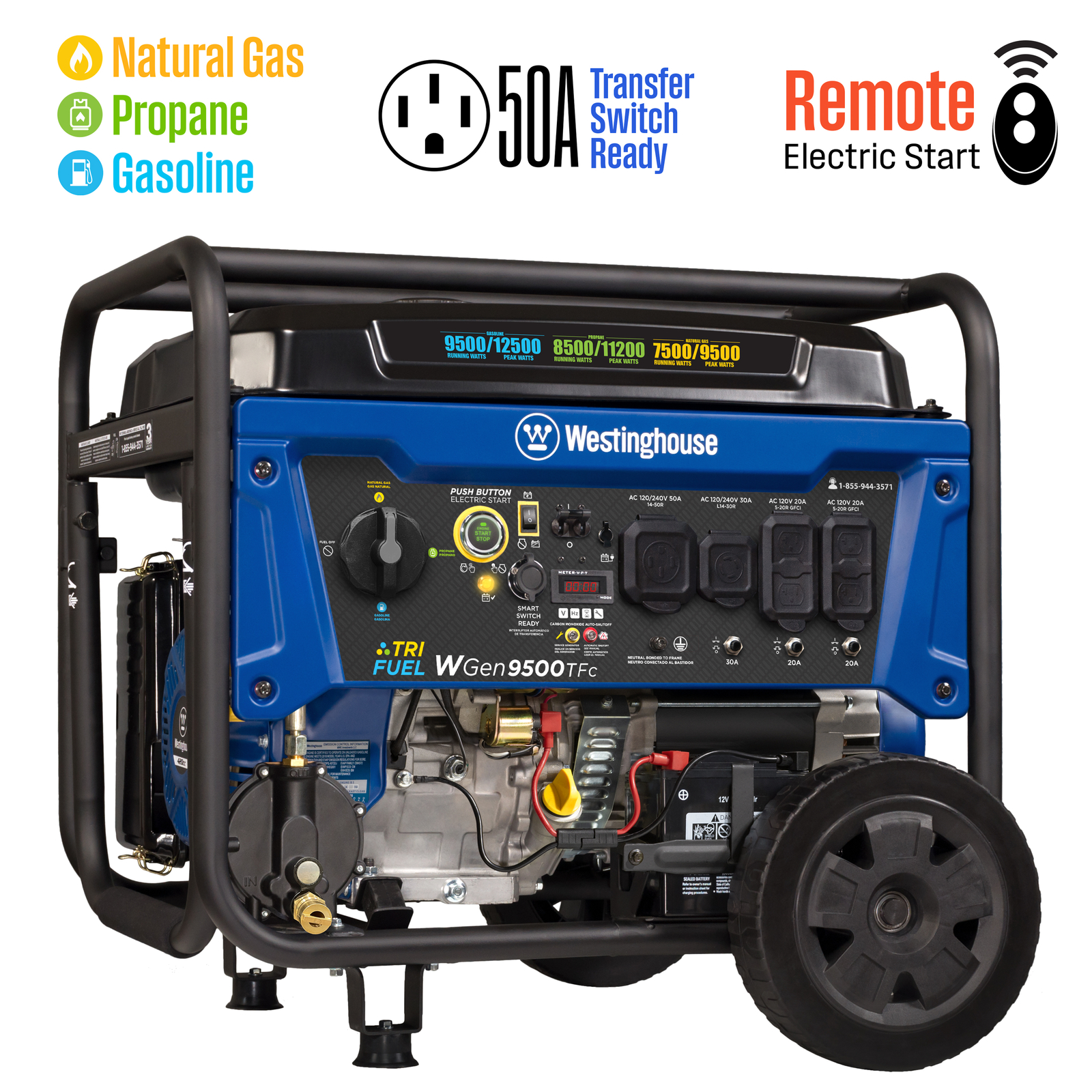 Refurbished Westinghouse Generator Model WGen9500TFc Tri Fuel