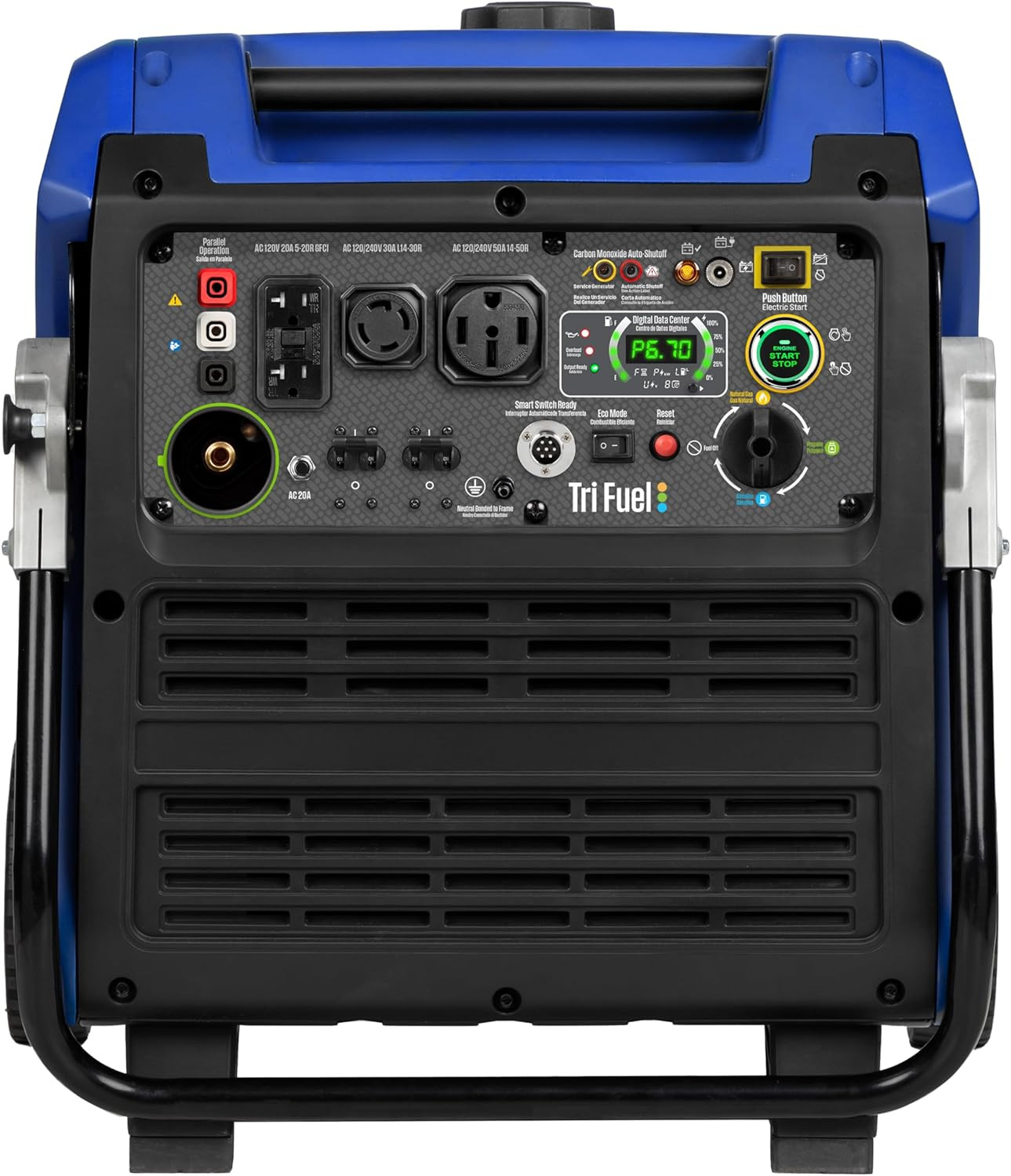 11000 Peak Watt Tri-Fuel Portable Inverter Generator, Remote Start, Transfer Swi