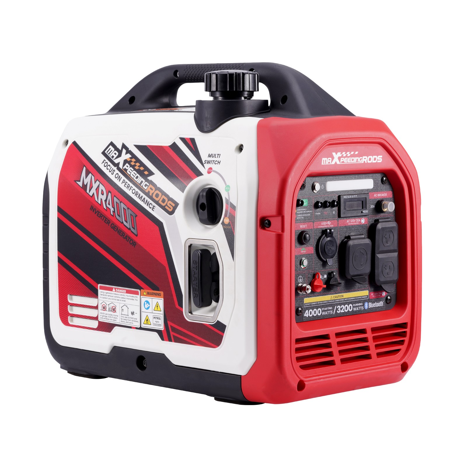 4KW /3.2KW Portable Inverter Generator Gas Powered Quiet for Camping EV-Charge