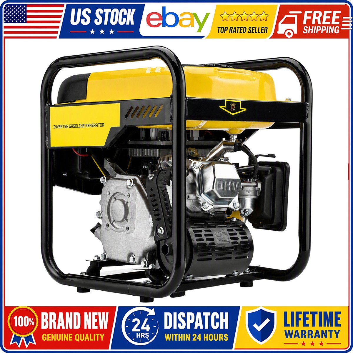 For Camping RV Travel Quiet Inverter Generator Gasoline Powered 4 Stroke