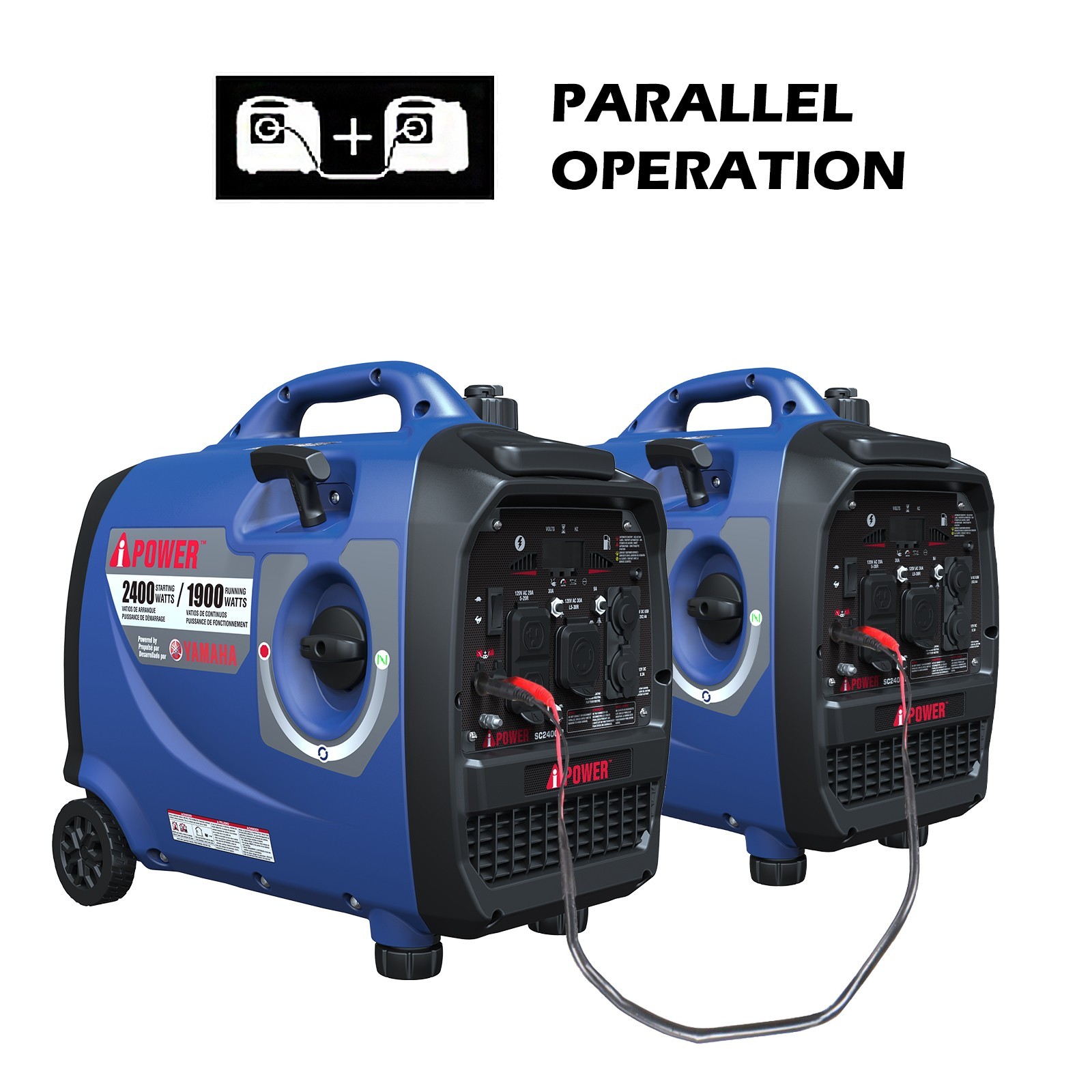 A-iPower 2400W Portable Inverter Generator Powered By Yamaha Engine, CO Sensor