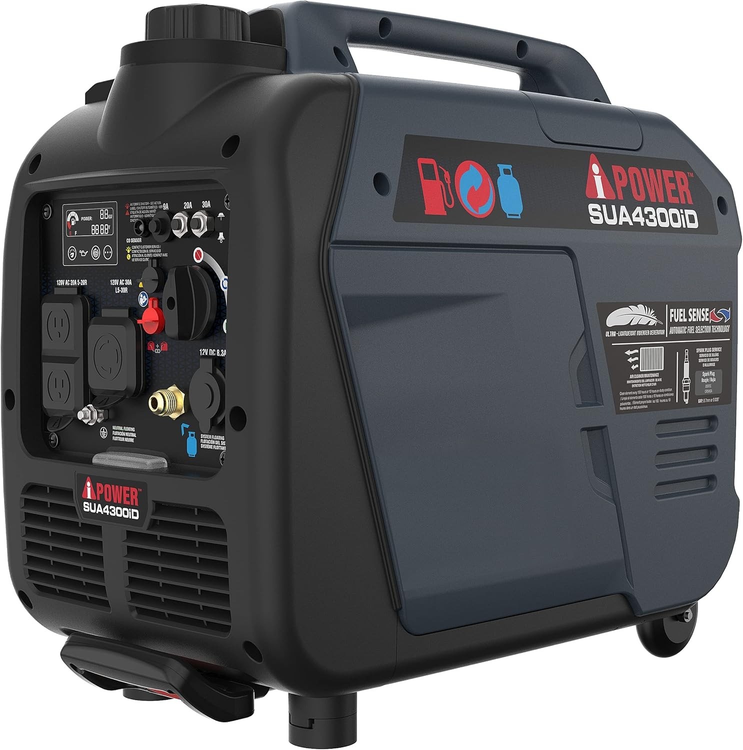 A-iPower SUA4300iD Dual Fuel Inverter Generator