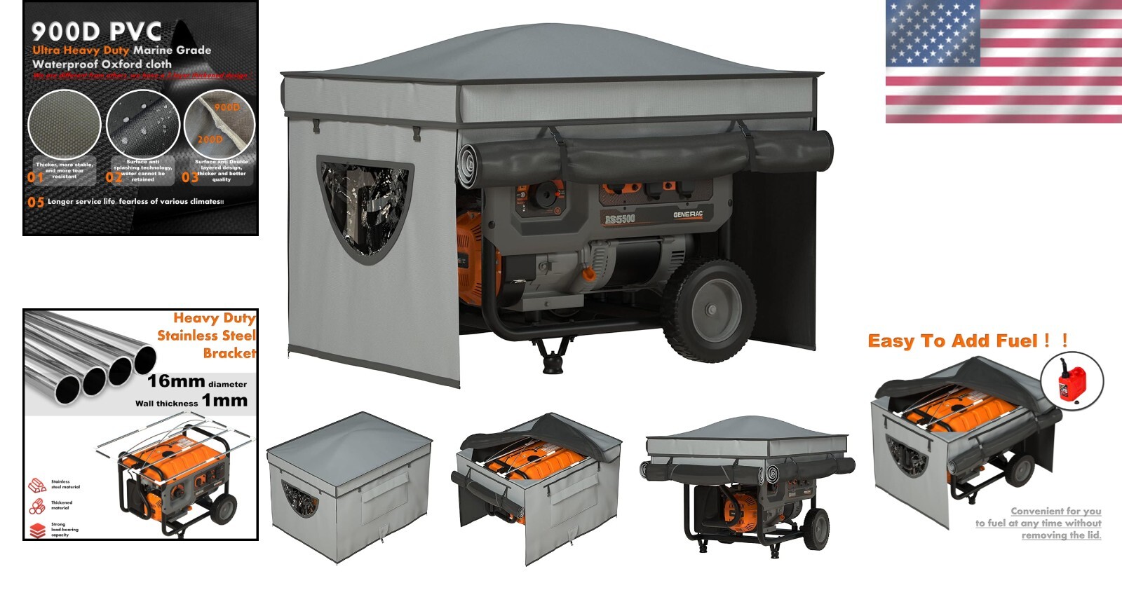Outdoor Heavy-Duty Generator Tent with Pointed Roof – 100% Waterproof Protection