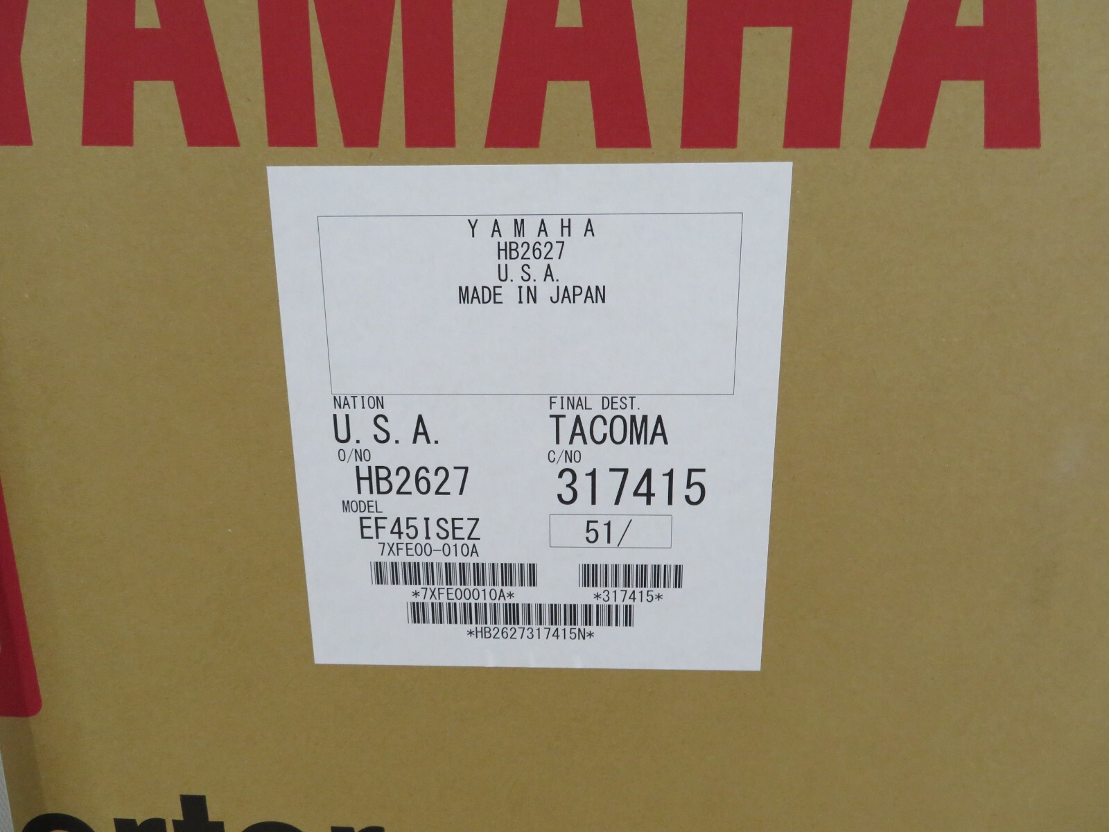 2022 Yamaha EF4500iSE Inverter Generator EF45ISEZ