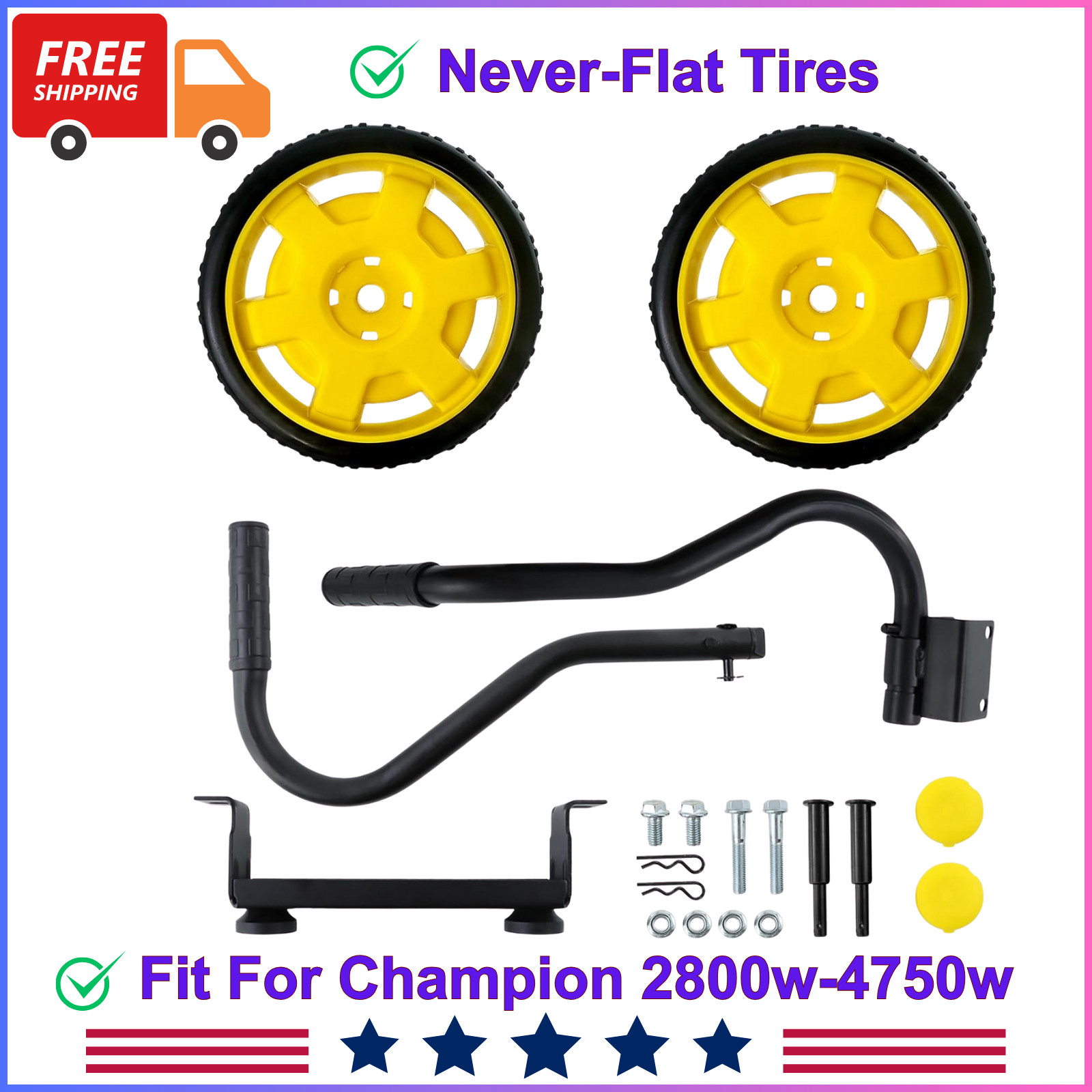 Generator Wheel Kit Compatible With Champion 2800-4750w W/ Folding Handle 40065