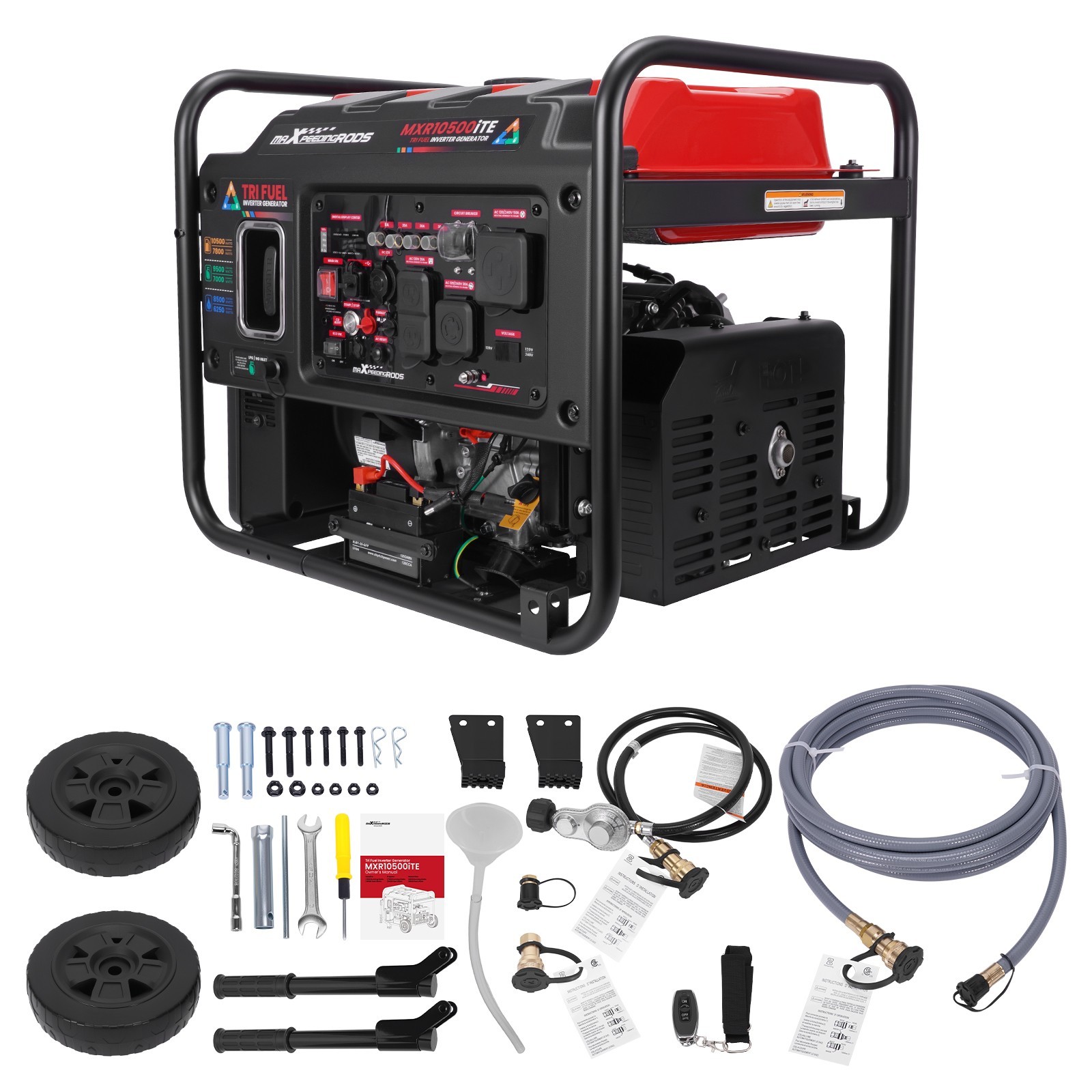 10500 Watt TriFuel Inverter Generator Electric Start Home Backup LP GAS Propane