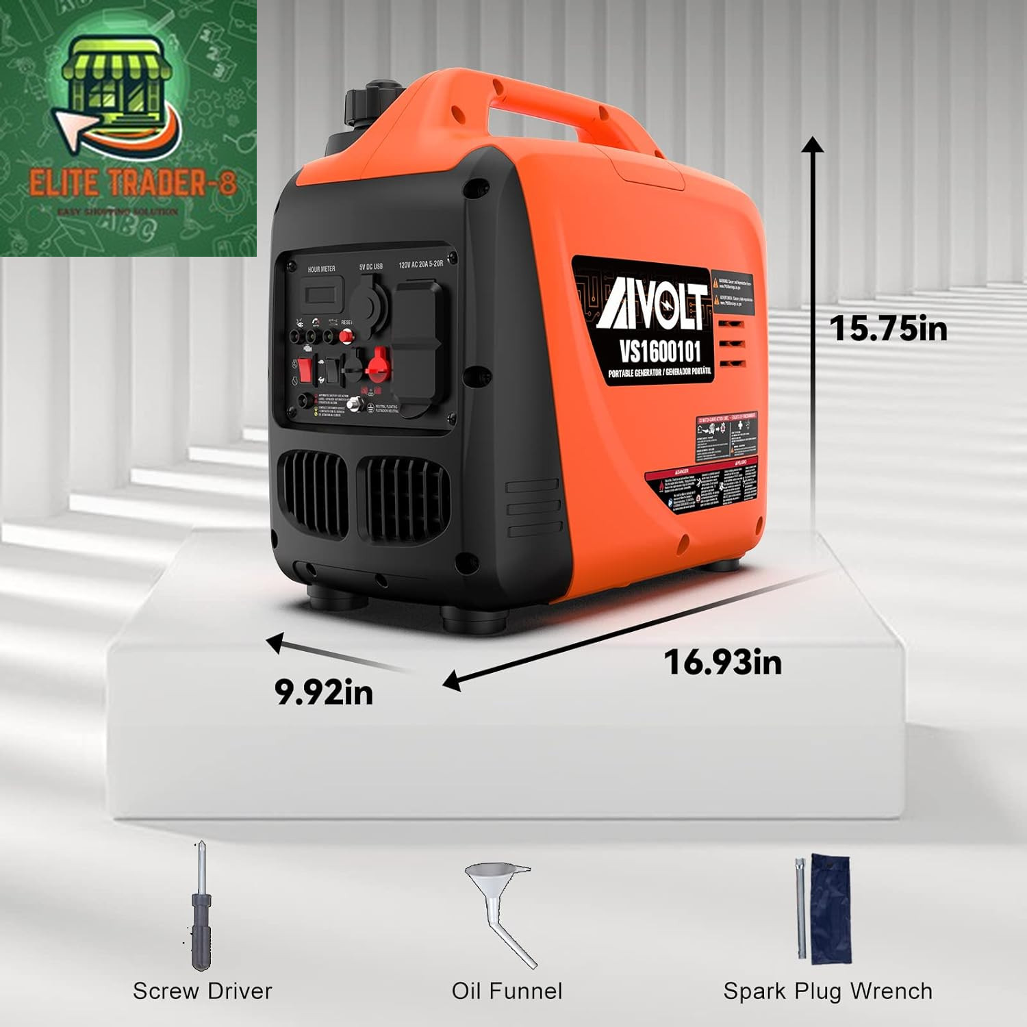 1600W Super Quiet Inverter Generator 28Lbs Portable for Camping Gas Generator