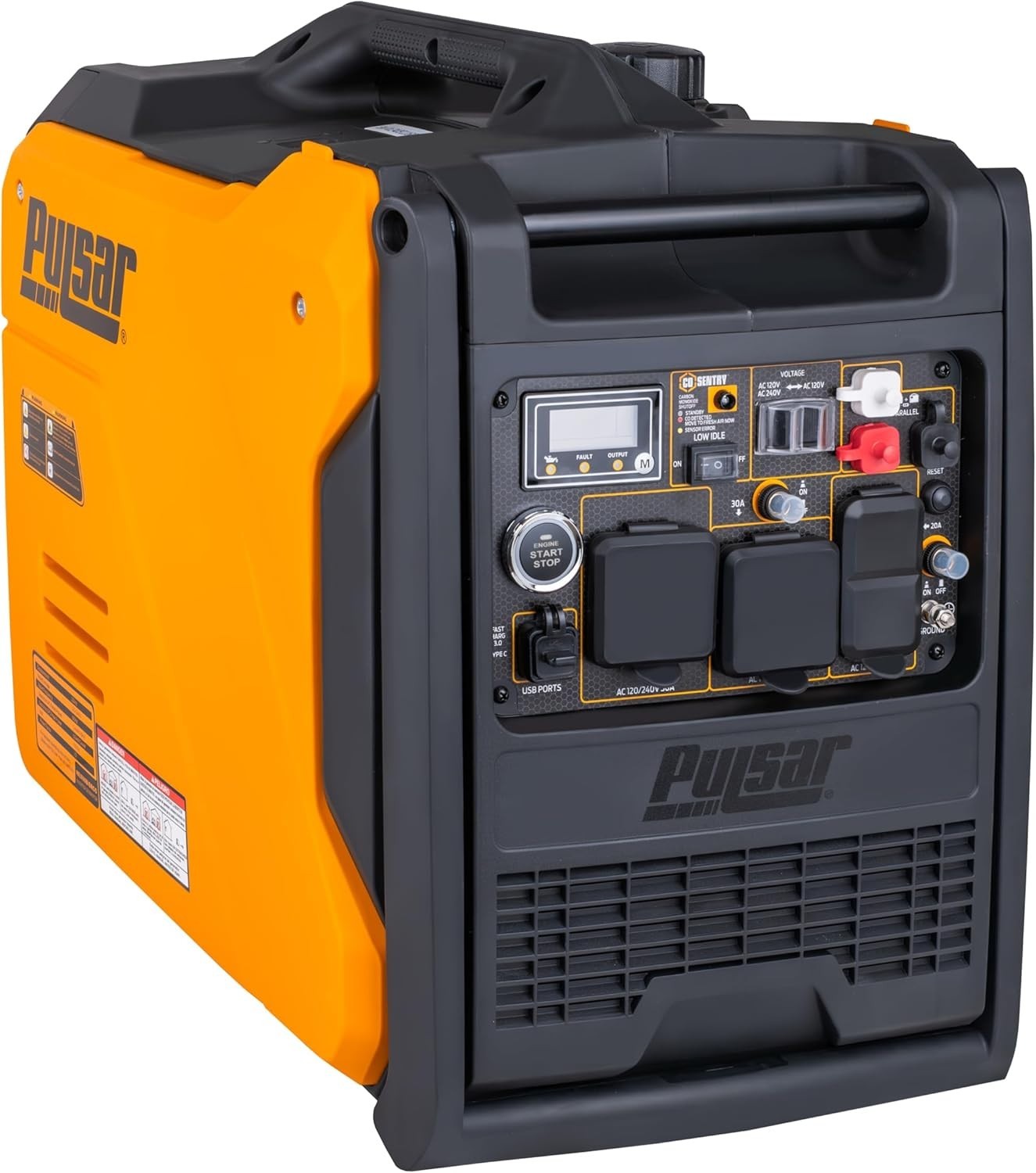 Pulsar 6000-W Portable Dual Fuel Gas Inverter Generator, Remote Start, CO Sensor