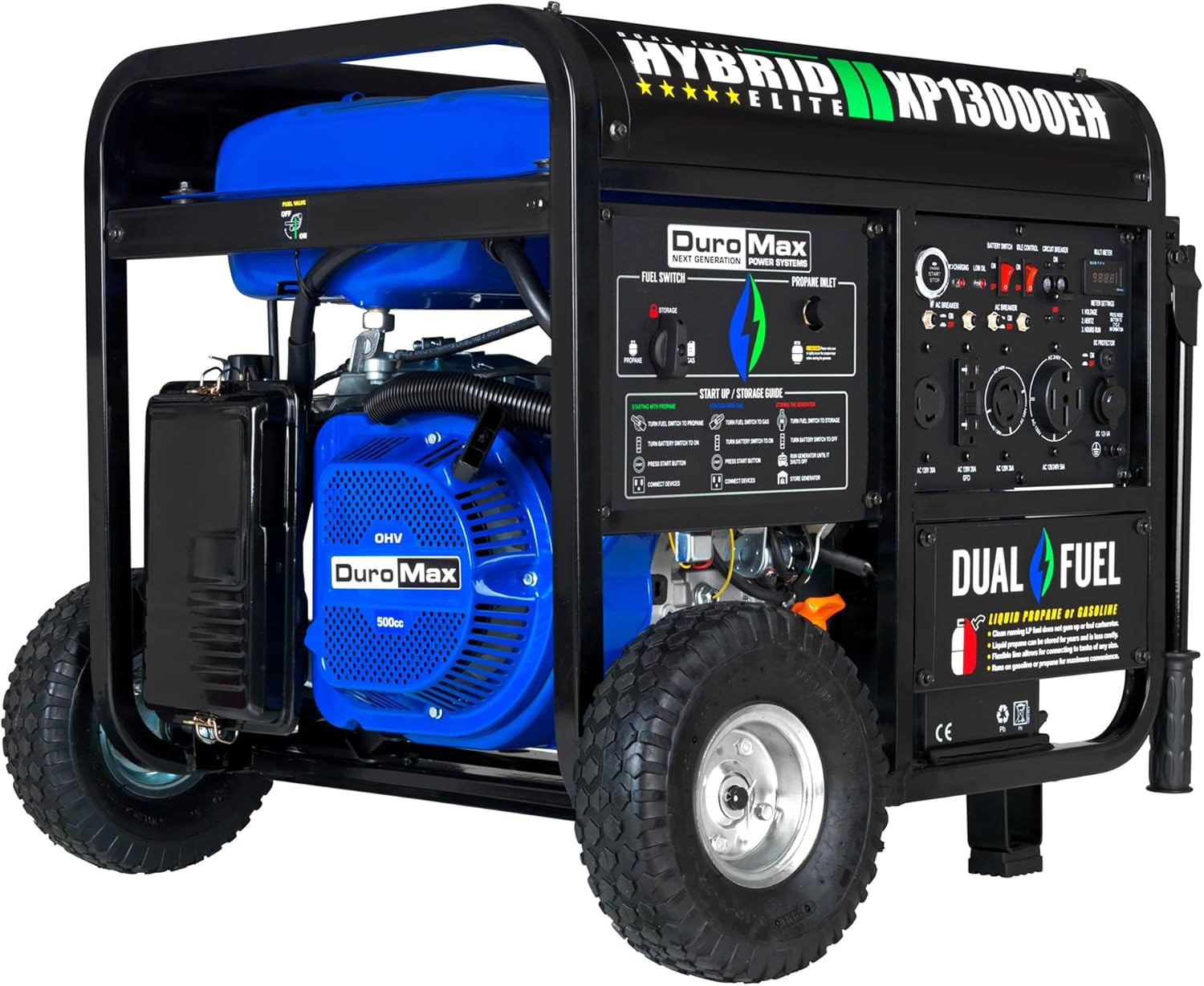 DuroMax XP13000EH 13,000-Watt Dual Fuel Portable Generator