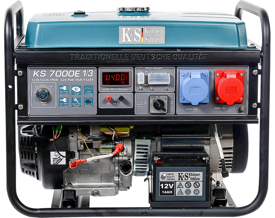KS7000E-1/3 Generator VTS Gasoline AVR Emergency Power Supply 5.5KW 400V