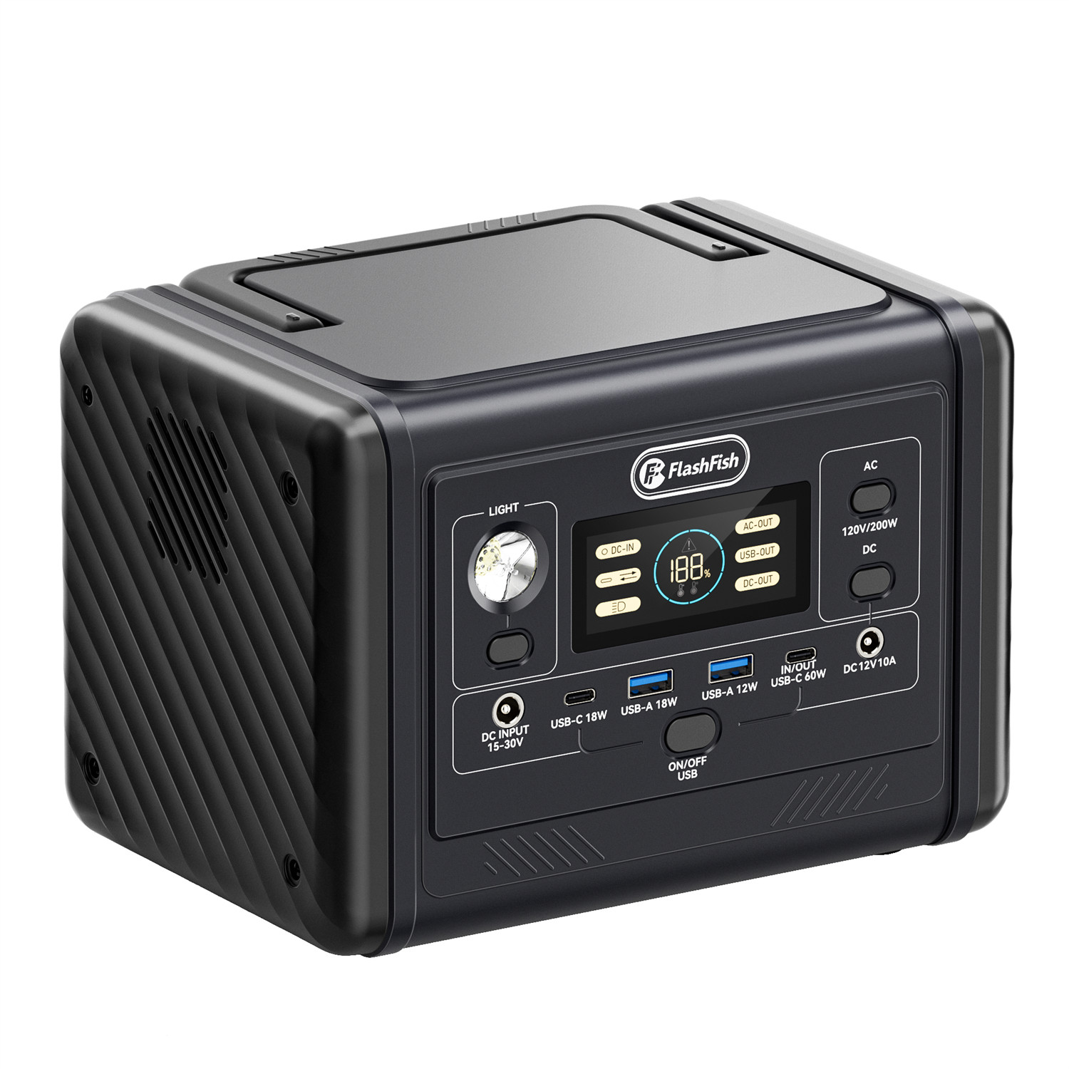 Flashfish T200 Solar Generator Lifepo4 153.6Wh 200W Optional With Solar Panel