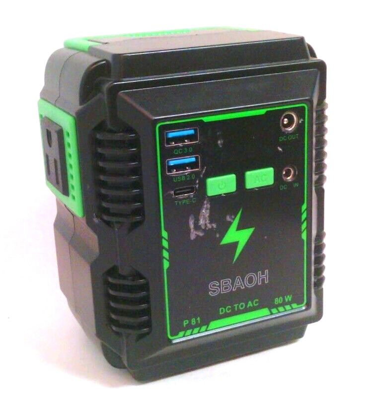 SBAOH~Portable Power Station~20000mAh~Solar Generator~110V/80W~AC Outlet~LED