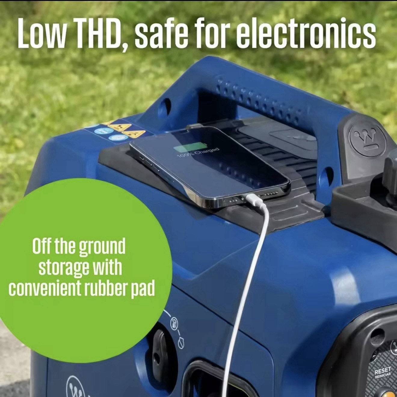 1500 Peak Watt Super Quiet & Lightweight Portable Inverter Generator, Gas Powere