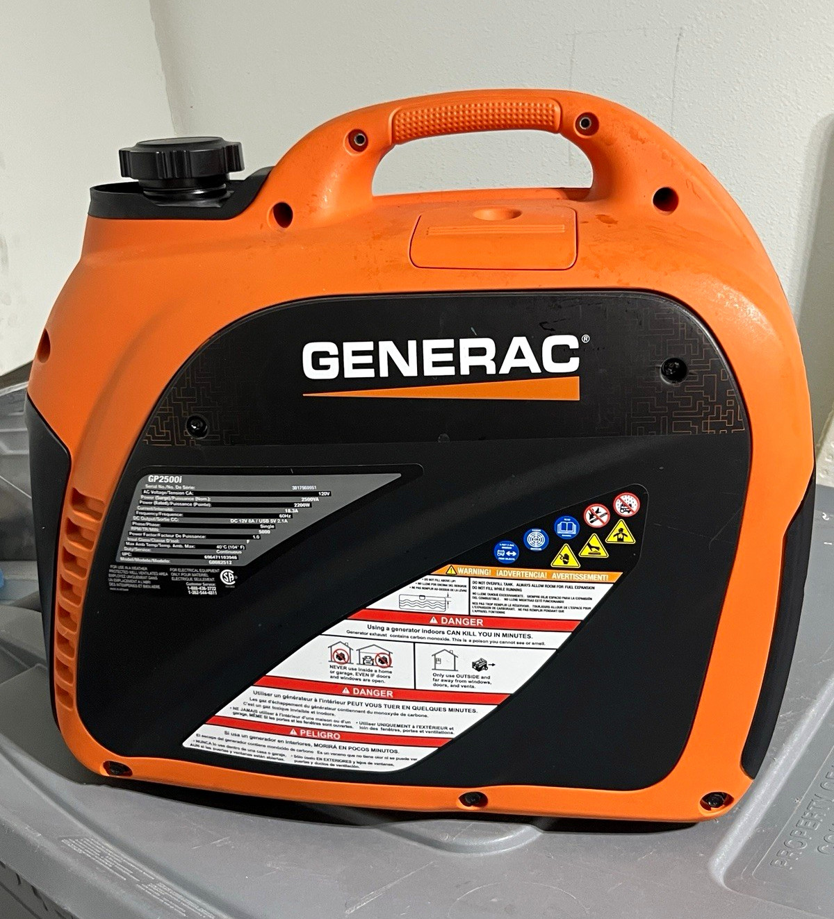 Generac GP2500i 2500W/2200W Inverter Generator CO Sense Parallel Portable